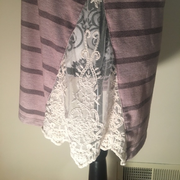 Purple BKE Lace Panel Tunic - Picture 4 of 8